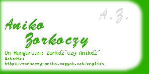 aniko zorkoczy business card